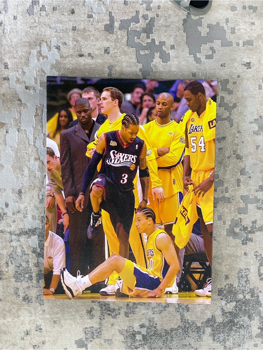 Allen Iverson step over canvas 2001 NBA FINALS